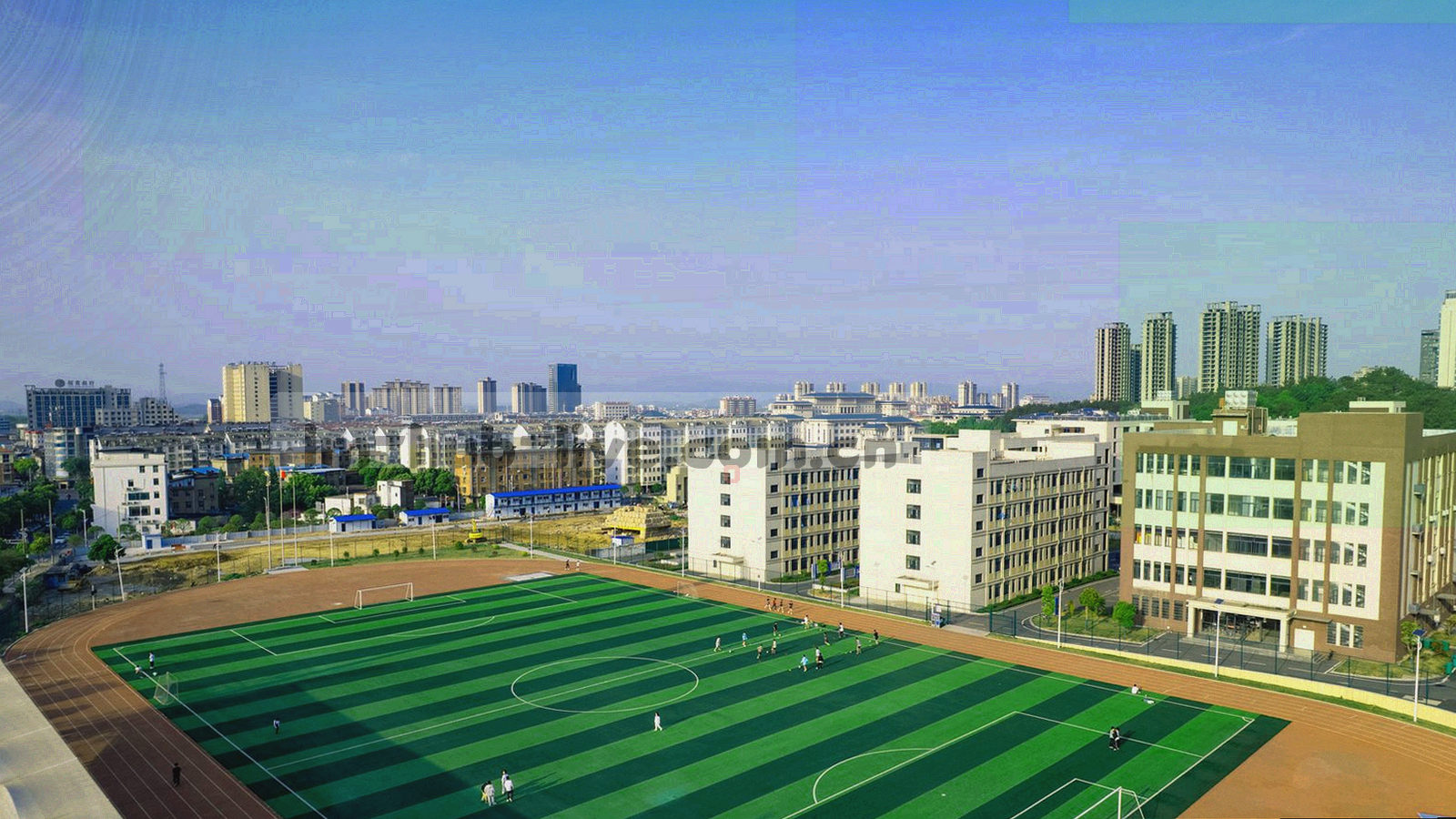 广角足球场草坪，体现主场感
